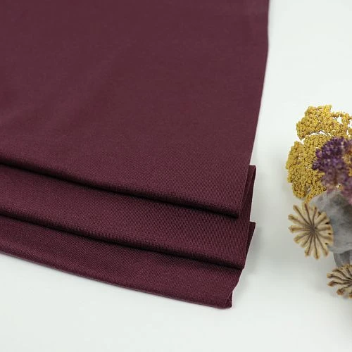 BASIC STRETCH JERSEY In Maroon Von Meet Milk 1 BASIC STRETCH JERSEY In Maroon Von Meet Milk