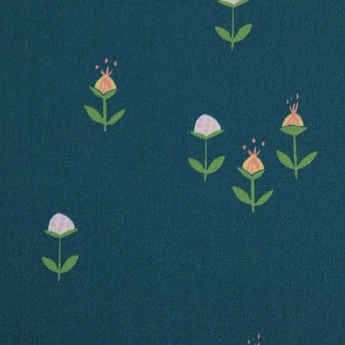 Bio Popeline Baumwollstoff Clover On Teal Von Monaluna 3 Bio Popeline Baumwollstoff Clover On Teal Von Monaluna – Bild 3