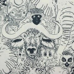 Bio Popeline Baumwollstoff Wild Thing Grey Aus Der Serie Grasslands Von Cloud9 -TextilKreativ Verkaufsgeschäft Baumwollstoff Wild Thing Grey aus der 1265 2