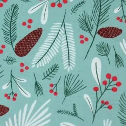 Bio Popeline Baumwollstoff Winter Flora Aus Der Serie Jingle Mingle Von Cloud9 -TextilKreativ Verkaufsgeschäft Baumwollstoff Winter Flora aus der Serie 1577 2