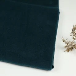 Bio Baumwollfleece Stoff Dunkelpetrol Von Fabrilogy