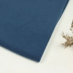 Bio Baumwollfleece Stoff Indigo Blau Von Fabrilogy