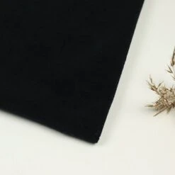 Bio Baumwollfleece Stoff Schwarz Von Fabrilogy