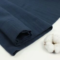 Bio Baumwollmusselin In Dunkelblau Von Stoffonkel