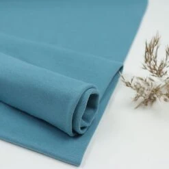 Bio Bündchen Stoff Uni Beach House Blue Stoffonkel