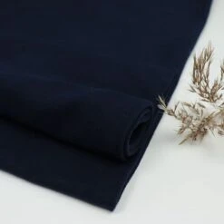 Bio Bündchen Stoff Uni Dark Blue Stoffonkel