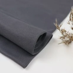 Bio Bündchen Stoff Uni Dunkelgrau Stoffonkel