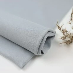 Bio Bündchen Stoff Uni Grau Stoffonkel