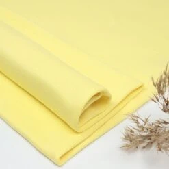 Bio Bündchen Stoff Uni Zartgelb Stoffonkel