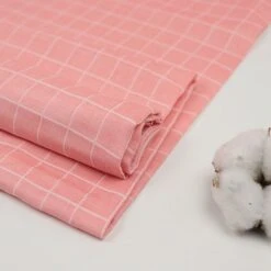 Bio Double Gauze Kariert In Grenadine U. Weiß Von Amandine Cha