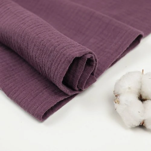 Bio Double Gauze Uni In Aubergine Von Verhees 1 Bio Double Gauze Uni In Aubergine Von Verhees