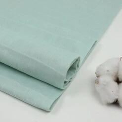 Bio Double Gauze Uni Kariert In Mintgrün Von Amandine Cha