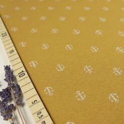 Bio Interlock Jacquard Anker In Curry - Nevis Von Stoffonkel