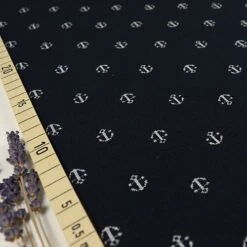 Bio Interlock Jacquard Anker In Dark Blue - Nevis Von Stoffonkel