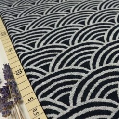 Bio Interlock Jacquard Regenbogen In Dark Blue - Nevis Von Stoffonkel