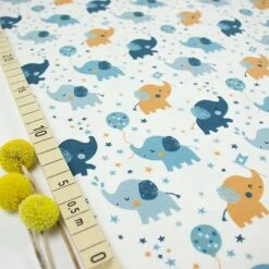 Bio Jersey Motiv Babyelefant Von Stoffonkel In Vanille