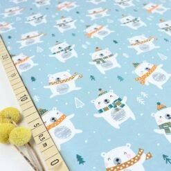 Bio Jersey Motiv Bärchenwald Blau Von Stoffonkel