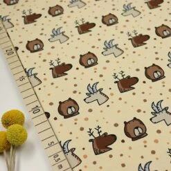 Bio Jersey Motiv Böckchen Cookie Von Stoffonkel In Beige