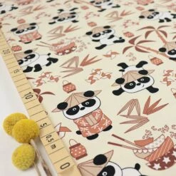Bio Jersey Motiv Panda Karamell Von Stoffonkel