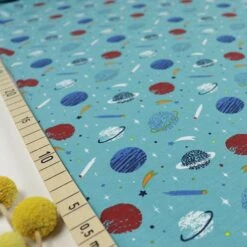 Bio Jersey Motiv Planeten Türkis Von Stoffonkel