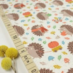 Bio Jersey Motiv Pucky Der Igel Von Stoffonkel In Weiß Beige