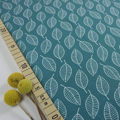 Bio Jersey Motiv Single Leave Everglade Von Stoffonkel 1 Bio Jersey Motiv Single Leave Everglade Von Stoffonkel