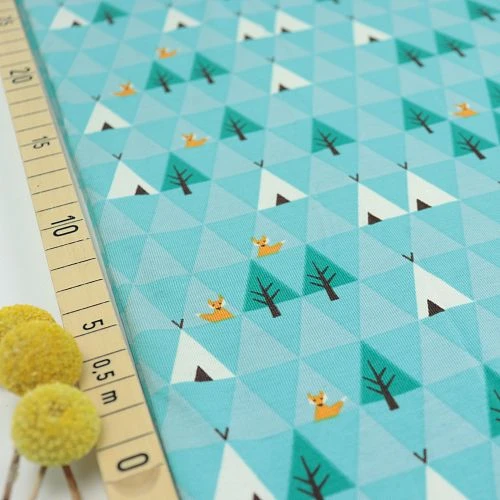 Bio Jersey Motiv Triangle Tipi In Blau Von Stoffonkel 1 Bio Jersey Motiv Triangle Tipi In Blau Von Stoffonkel