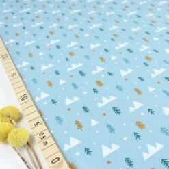 Bio Jersey Motiv Winterwald Blau Von Stoffonkel