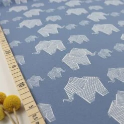 Bio Jersey Origami Motiv Elephant Von Stoffonkel In Stonewashed