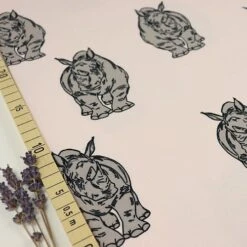 Bio Jersey Rocking Rino Nashorn In Petal Pink Von Bloome Copenhagen