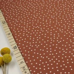 Bio Jersey Stoff Dotties Karamell Braun Von Stoffonkel