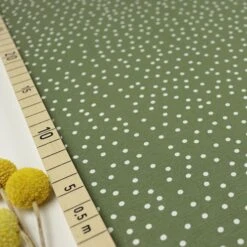 Bio Jersey Stoff Dotties Olive Grün Von Stoffonkel