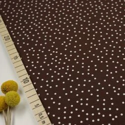Bio Jersey Stoff Dotties Schoko Braun Von Stoffonkel