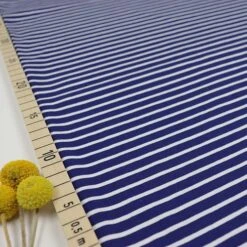Bio Jersey Stoff Streifen Marineblau Ringeljersey Stoffonkel