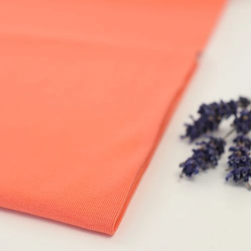 Bio Jersey Stoff Uni Aprikose 1 Bio Jersey Stoff Uni Aprikose