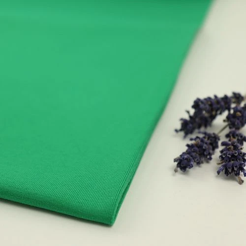 Bio Jersey Stoff Uni Blattgrün 1 Bio Jersey Stoff Uni Blattgrün
