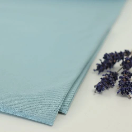 Bio Jersey Stoff Uni Frost Blau 1 Bio Jersey Stoff Uni Frost Blau