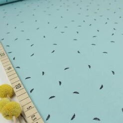 Bio Jersey Swan Feathers In Dusty Mint Von Bloome Copenhagen