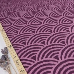 Bio Kuschel-Jacquard Regenbogen In Pflaume Von Stoffonkel