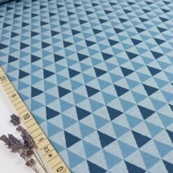 Bio Kuscheljacquard Dreiecke Petrol Von Stoffonkel