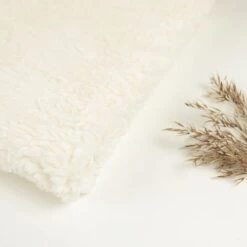 Bio Plüsch Stoff Naturweiß Schäfchenoptik Von Stoffonkel