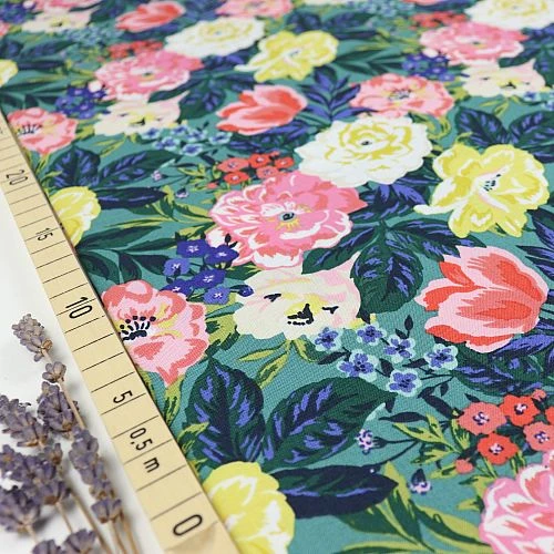 Bio Popeline Baumwollstoff Bouquet Aus Der Serie Perennial Von Cloud9 1 Bio Popeline Baumwollstoff Bouquet Aus Der Serie Perennial Von Cloud9