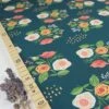 Bio Popeline Baumwollstoff Bouquet On Teal Von Monaluna