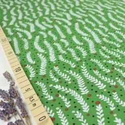Bio Popeline Baumwollstoff Climbing Tendrils Green Aus Der Serie Fanciful Von Cloud9