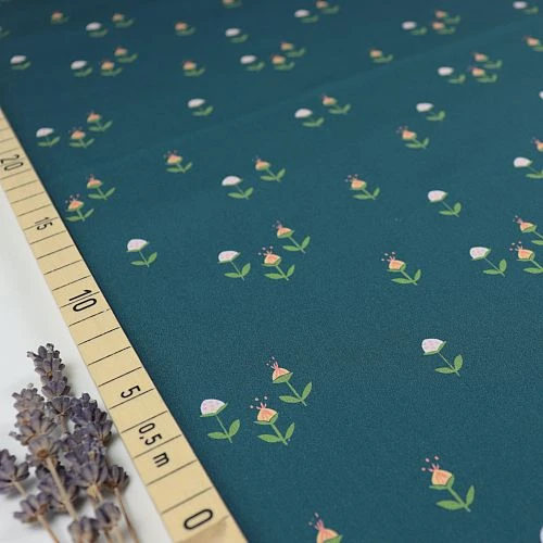 Bio Popeline Baumwollstoff Clover On Teal Von Monaluna 1 Bio Popeline Baumwollstoff Clover On Teal Von Monaluna