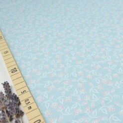 Bio Popeline Baumwollstoff Floret Blue Von Monaluna