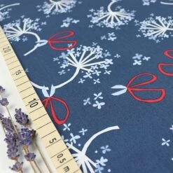 Bio Popeline Baumwollstoff Hydrangea Blau Von Monaluna