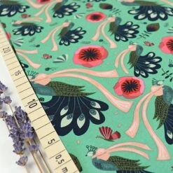 Bio Popeline Baumwollstoff Peacock Bows Aus Der Serie Forest Jewels Von Cloud9