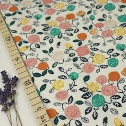 Bio Popeline Baumwollstoff Roses Cream Weiß Von Birch Fabrics