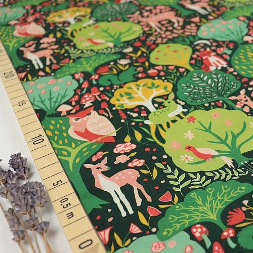 Bio Popeline Baumwollstoff Twilit Forest Vert Von Monaluna 1 Bio Popeline Baumwollstoff Twilit Forest Vert Von Monaluna